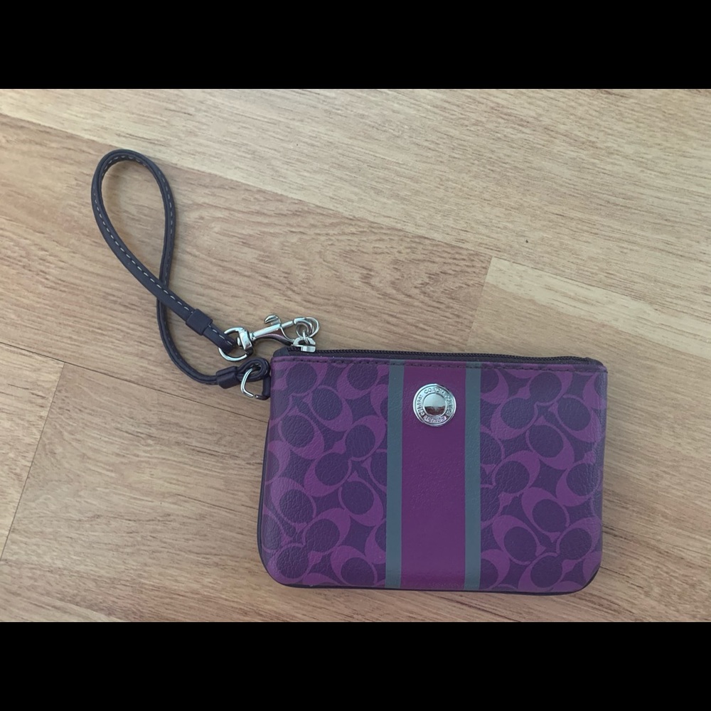 Purple Coach Wristlet